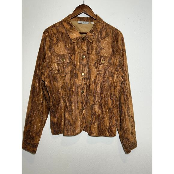 Birch Hill Women's Faux Snake Print Jacket Size XL - Picture 1 of 2